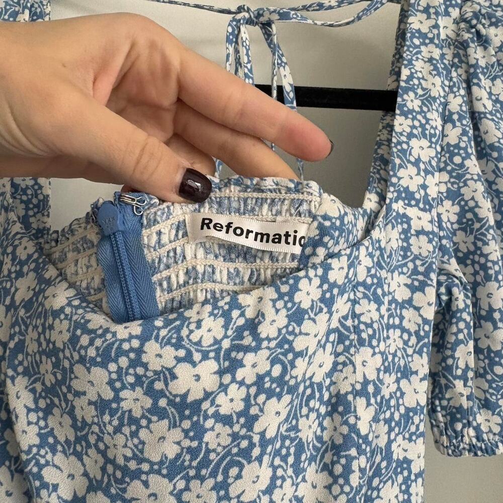 Reformation maxi dress blue floral ditzy print XS - Picture 3 of 6